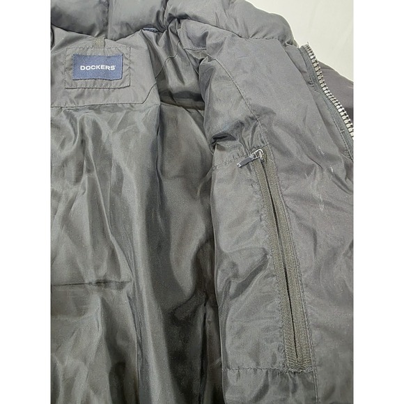 Y2K Style Dockers Black Puffer Jacket Men's L Insulated Winter Coat - Picture 6 of 16